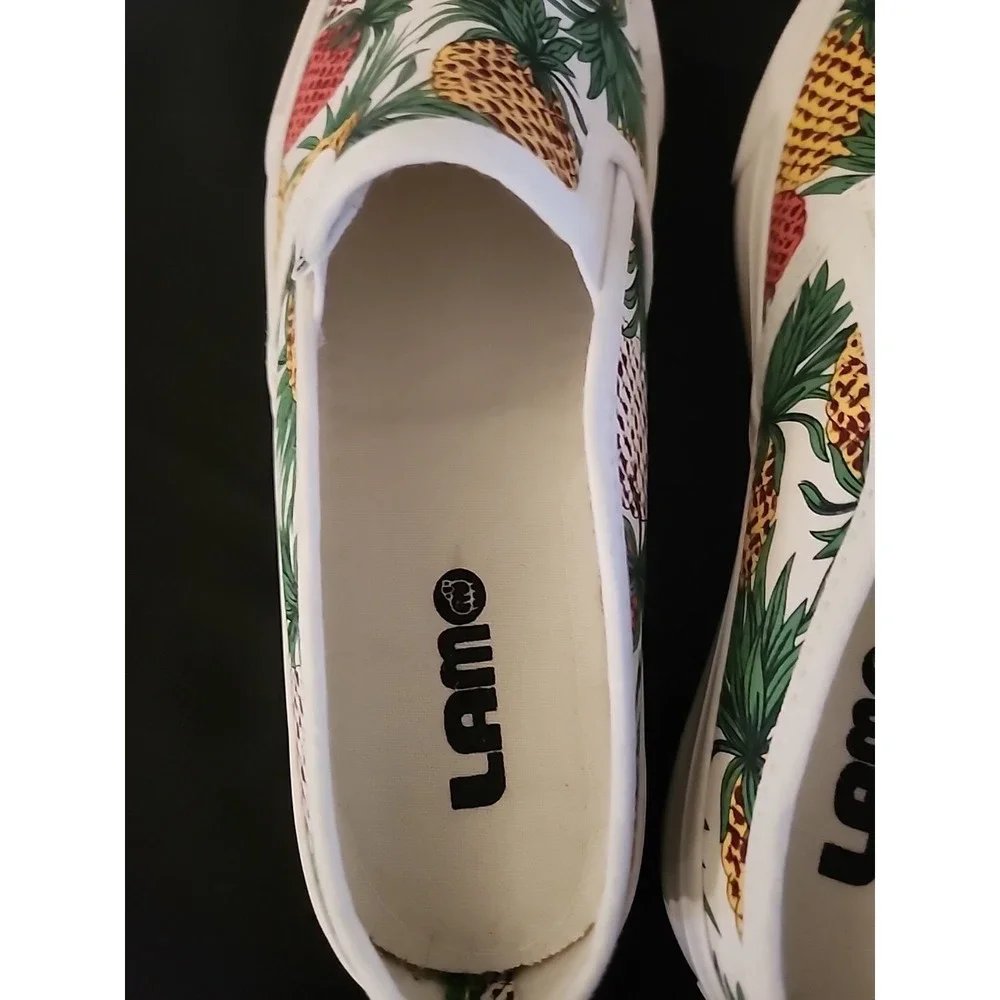 Lam Canvas Slip Ons. Memory Foam Insole - Pineapple - Size‎ 7.5 US